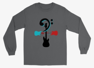Men's Bass Player Long Sleeve Tee With Custom Bass - Shirt