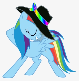 Rainbow Dash Being Fabulous Wearing A Rainbow Hat - Mlp Rarity With Hat
