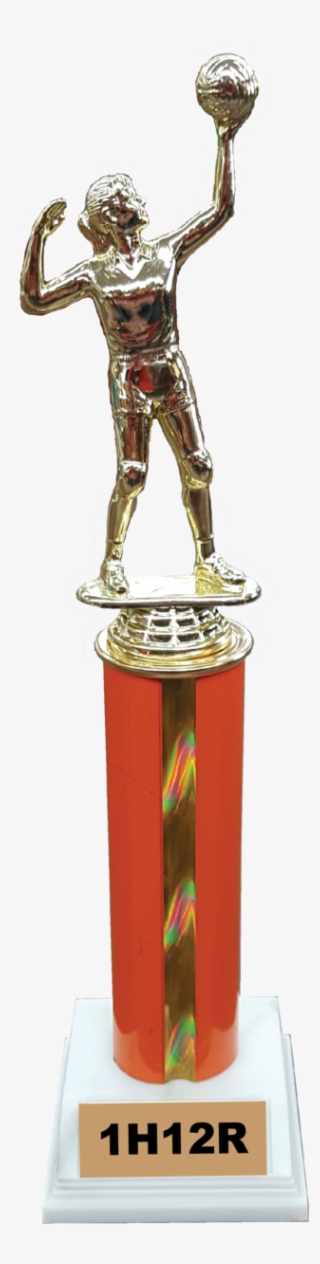 One Hole Base, 6 Inch Round Column, One Figurine - Trophy