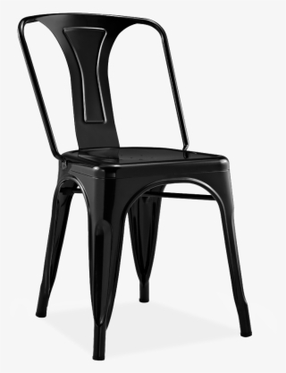 Tolix Chair Metal Black - Black Tolix Chair Png