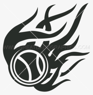 Flaming Baseball Png Black And White - Emblem