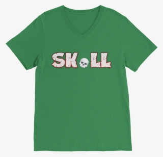 Skull Emoji Classic V Neck T Shirt Everything Skull - Elliott Smith T Shirt