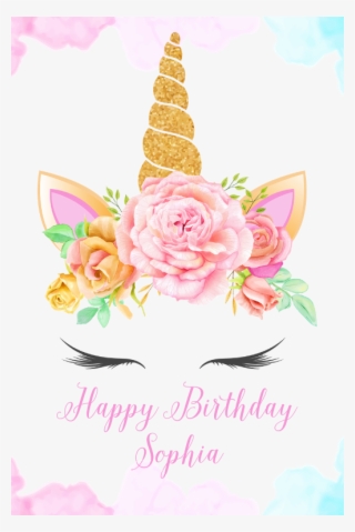 Floral Wreath Unicorn - Unicorn Theme Backdrop