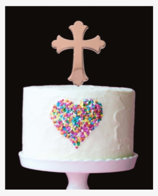 Cake Topper Cross Rose Gold - 5 Cake Topper
