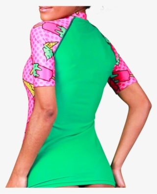 Popsicle Womens Short Sleeve Rash Vest - Fashion Model