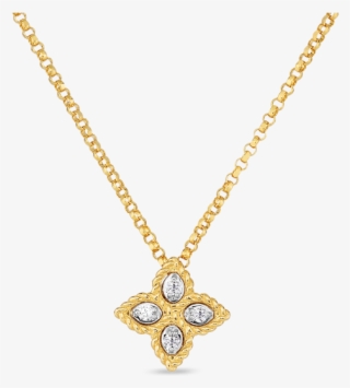 Small Rc Princess Flower Diamond Pendant - Necklace