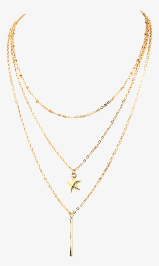 Dropshipping For Stylish Starfish Layered Necklace - Gold Layered Necklace Transparent