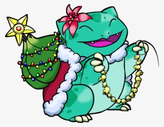 Holiday Bulbasaur - Cartoon