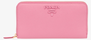 Pink Leather Zip Around Wallet