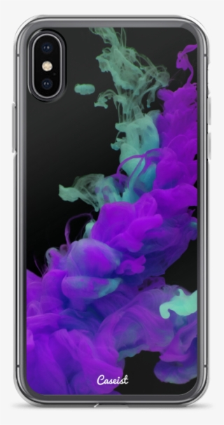 Teal & Purple Smoke Iphone Case - Purple And Blue