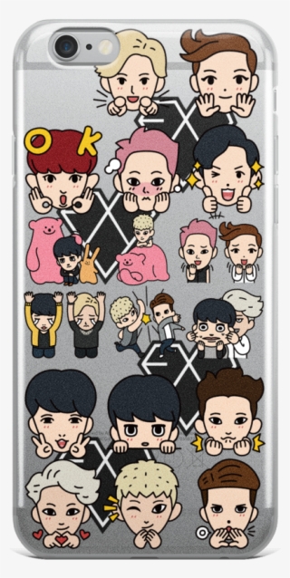 K Pop Exo All Members Cartoon Line Friends Stickers - Mobile Phone Case