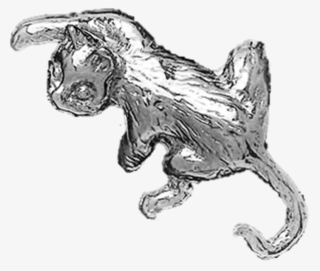 Climbing Cat Sterling Silver Ear Cuffs Earrings - Sketch