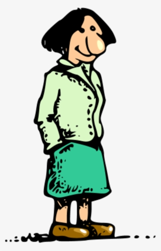 Woman Standing With Big Nose - Cartoon Girl With Big Nose