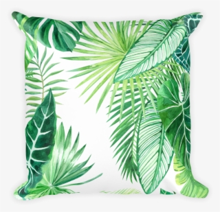 Tropical Leaves Throw Pillow - Pattern Plant