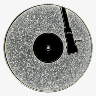 Turntable Pin, Silver Glitter - Circle