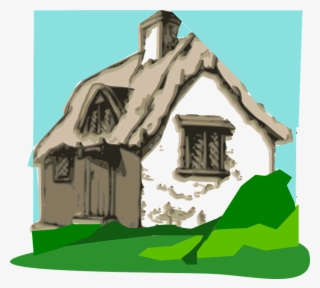 Old House Clipart English Cottage - Nipa Hut Silhouette Png