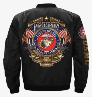 Com United States Marine Corps Veteran Over Print Jacket - Marine Corps Birthday