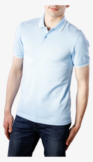 Fred Perry Twin Tipped Polo Shirt Sky Blue/ecru - Man