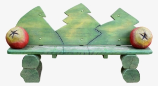 Bank, Wood, Apple, Green, Rest, Nature, Seat, Isolated - Bench