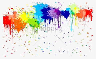 Free Png Colorful Paint Splatters Png Png Image With - Rainbow Paint Splatter