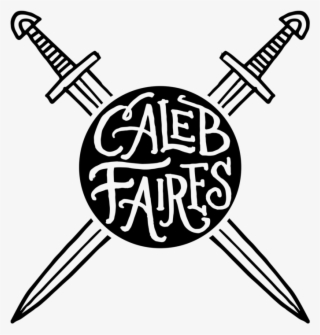 Custom Hand-lettered Rubber Stamp Badge Caleb Faires - Line Art