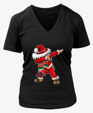 Christmas Sombrero Dabbing Mexican Poncho Santa T-shirt - T-shirt