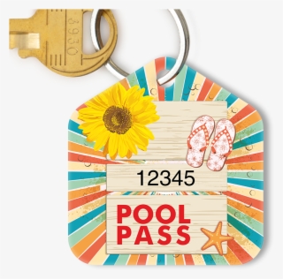 Pool Pass In Pentagon Shape, Sunflower Sandals Starfish - Graphic Design