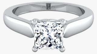 Princess Cut Diamond Engagement Ring With Scroll Gallery - Princess Cut