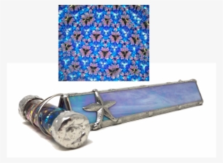 Sea Garden With Starfish In Light Blue Iridescent Stained