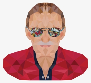 A Low Poly Illustration Of The Talented Stan Lee Concept - Illustration