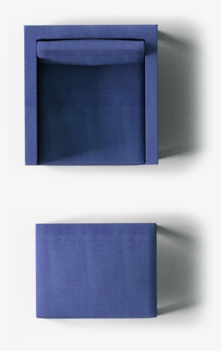 Karlstad Footstool And Armchair Top - Blue Sofa Top View Png