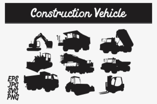 Construction Vehicle Silhouette Svg Vector Image Graphic - Batik Mega Mendung Vector Png