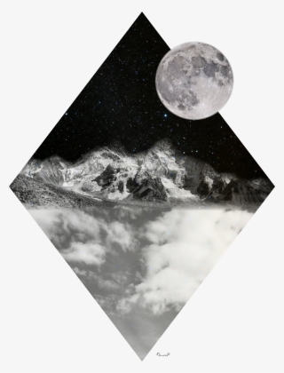 Galaxy Mountain Art Print - Moon