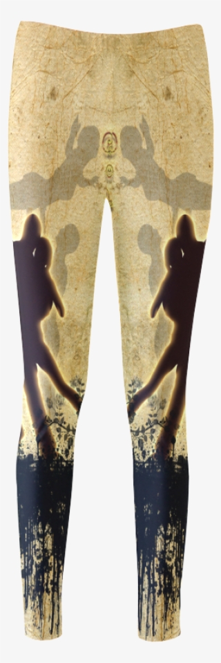 Dancing Couple On Vintage Background Cassandra Women's - Leggings
