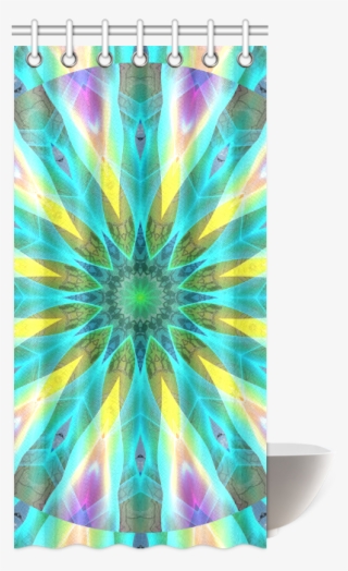 Golden Violet Peacock Sunrise Abstract Wind Flower - Curtain