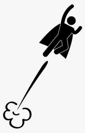 Superhero Flying Rubber Stamp - Superhero Stick Figure