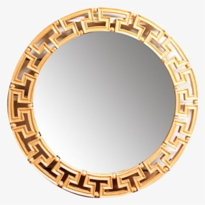 Glam Gold Greek Key Round Wall Mirror On Chairish - Gold Greek Key Wall Mirror