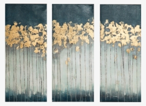 Madison Park Midnight Forest Gel Coat Canvas With Gold - Gold Leaf Oil Painting On Canvas