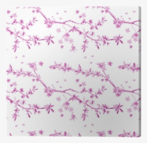 Elegant Seamless Texture With Almond Blossom Flowering - Painting