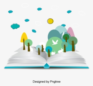 Cartoon Hand-painted Simple Book Design, Simplicity, - Book