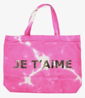 Je T'aime Bag With Pockets In Pink With Gold Foil