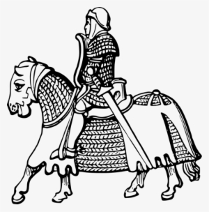 Knight On A Horse Drawing - Knight On Horseback Coloring Page