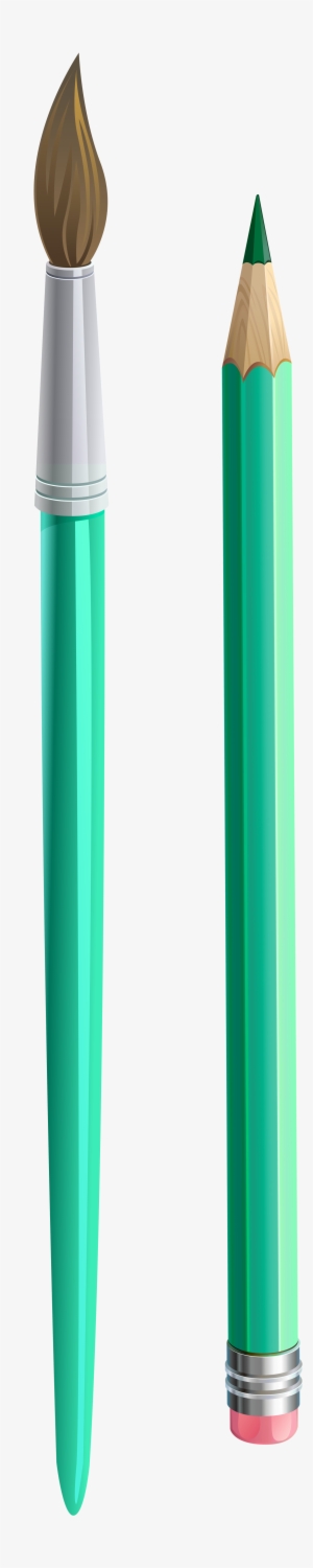 Brush Clipart Pensel - Pencil And Brush Clipart