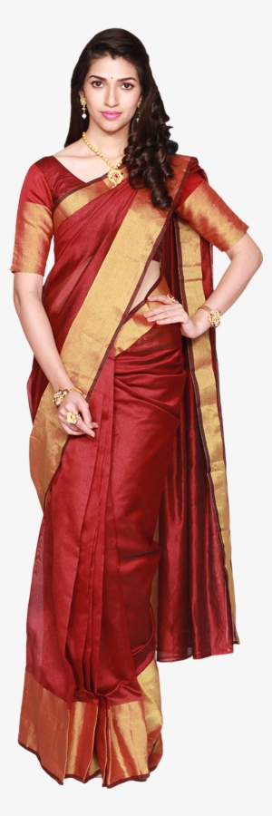 Jpg Royalty Free Stock Sonakshi Maroon Cotton Saree - Model In Saree Png