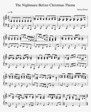 The Nightmare Before Christmas Theme Sheet Music Composed - Bistro Fada Piano Sheet