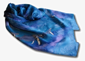 Cetacian - Blue Silk Scarf Png