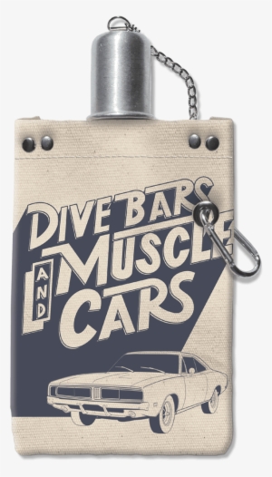 Dive Bars Muscle Cars Canvas Flask - Ford Torino Talladega