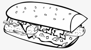 Clip Art Transparent Library Fast Food Breakfast Sub - Food Drawings Black And White