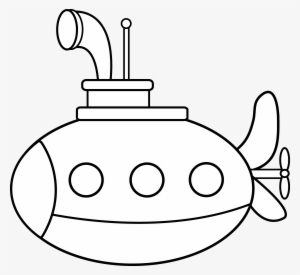 Cartoon Submarines - Submarine Clipart Black And White Png