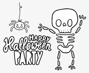 Happy Halloween Party Coloring Page - Fiesta De Halloween Para Colorear